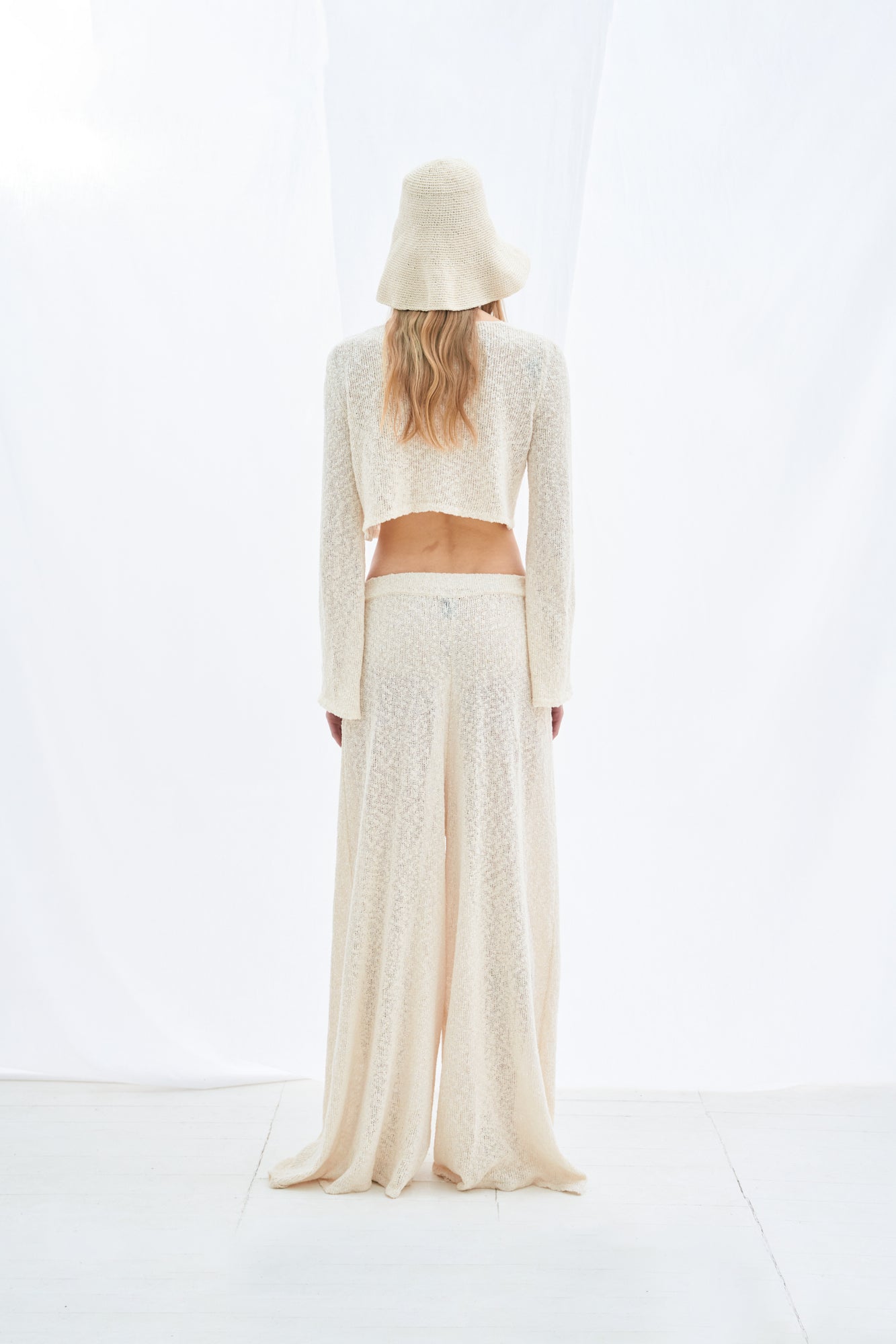 Boucle wide pants