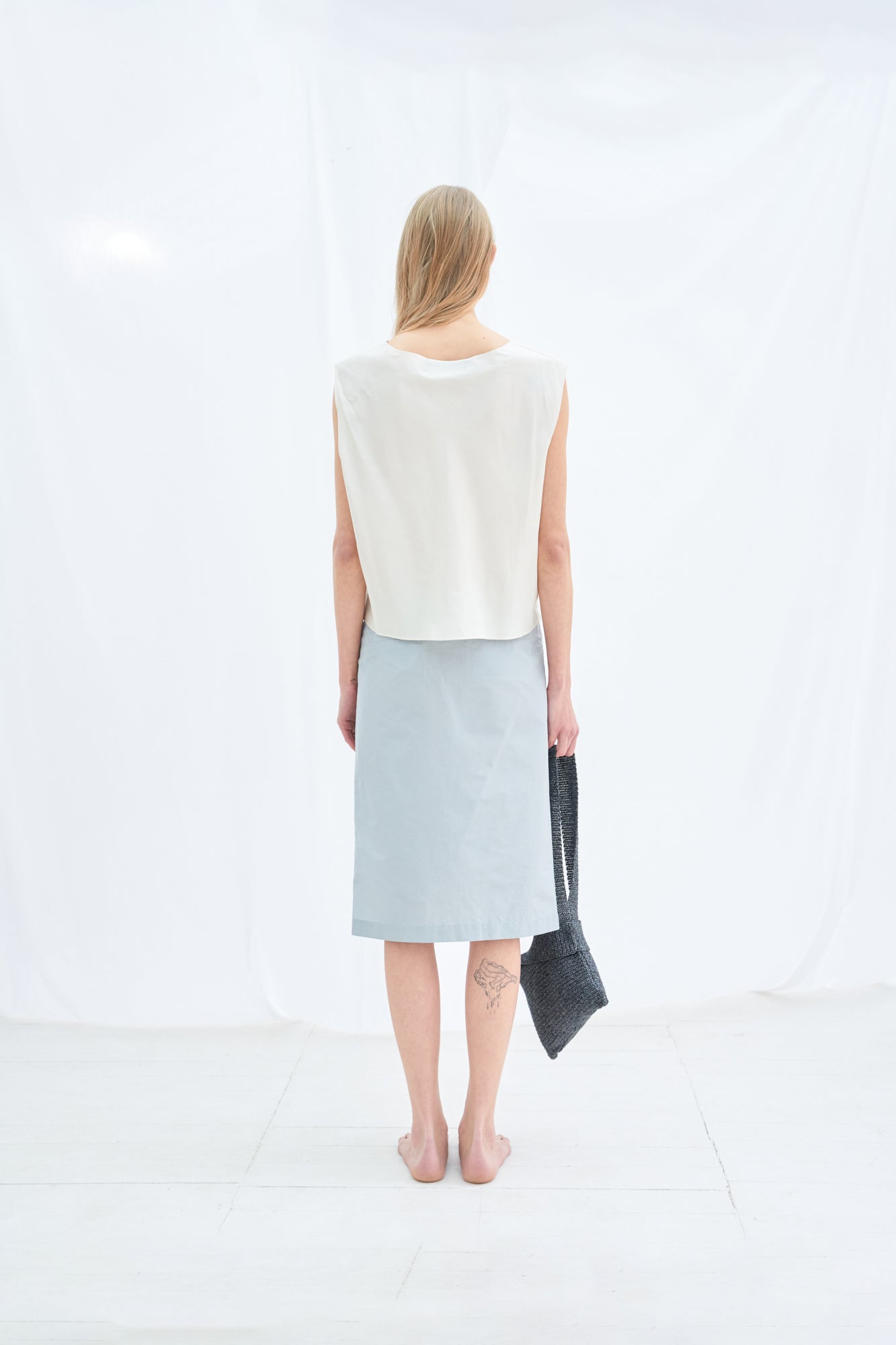 Panelled midi skirt