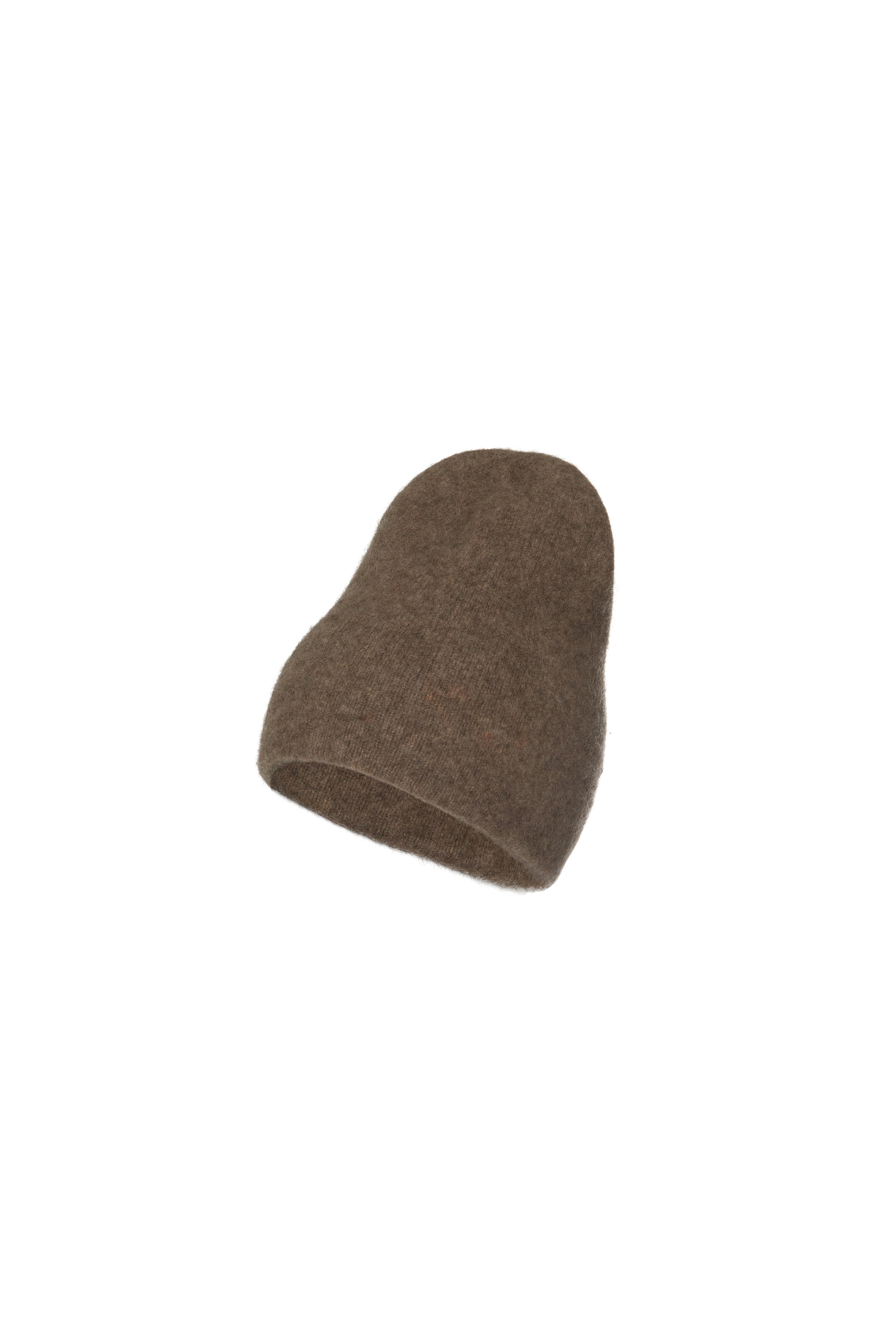 Yak beanie in muted brown wool