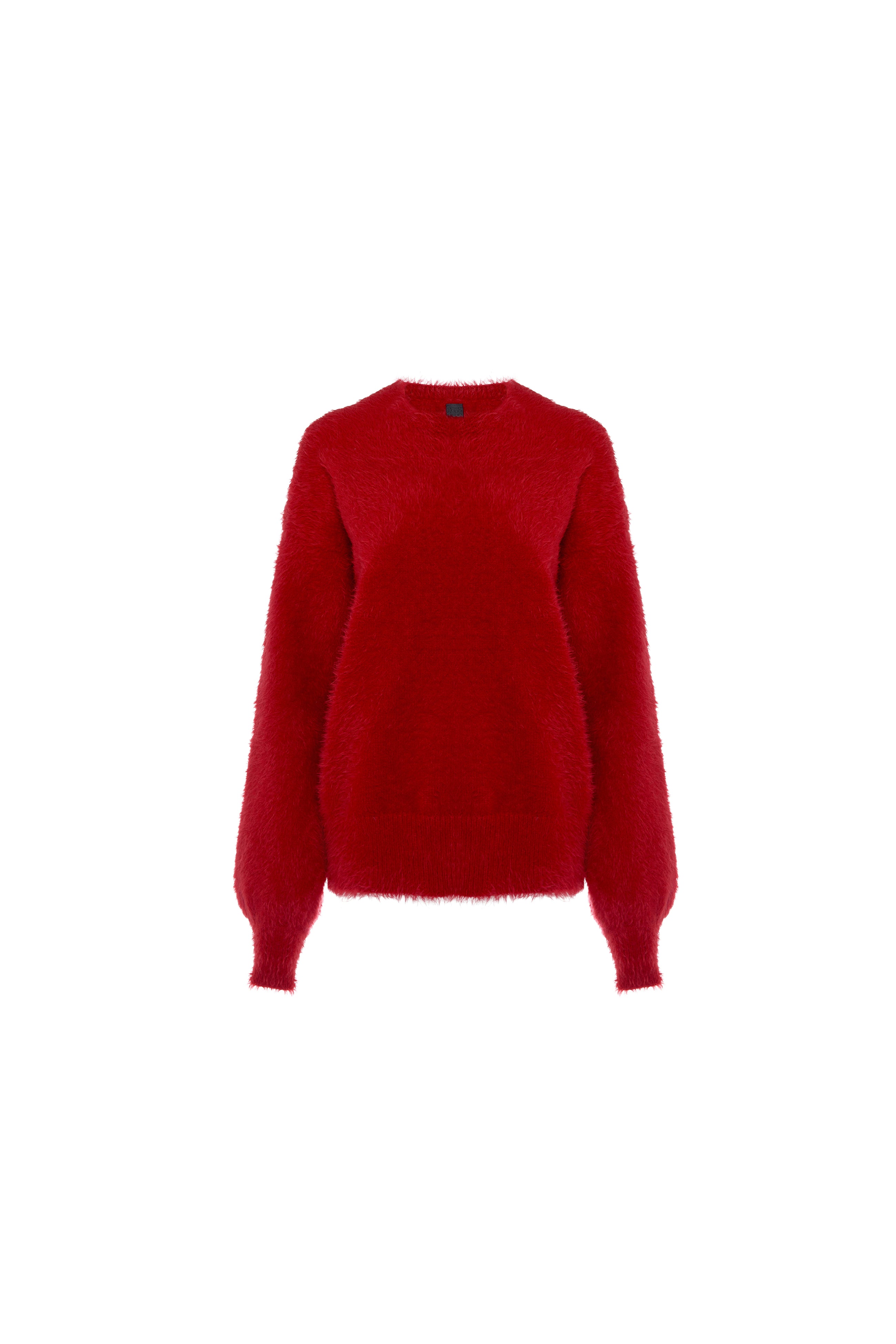 Fluffy red sweater