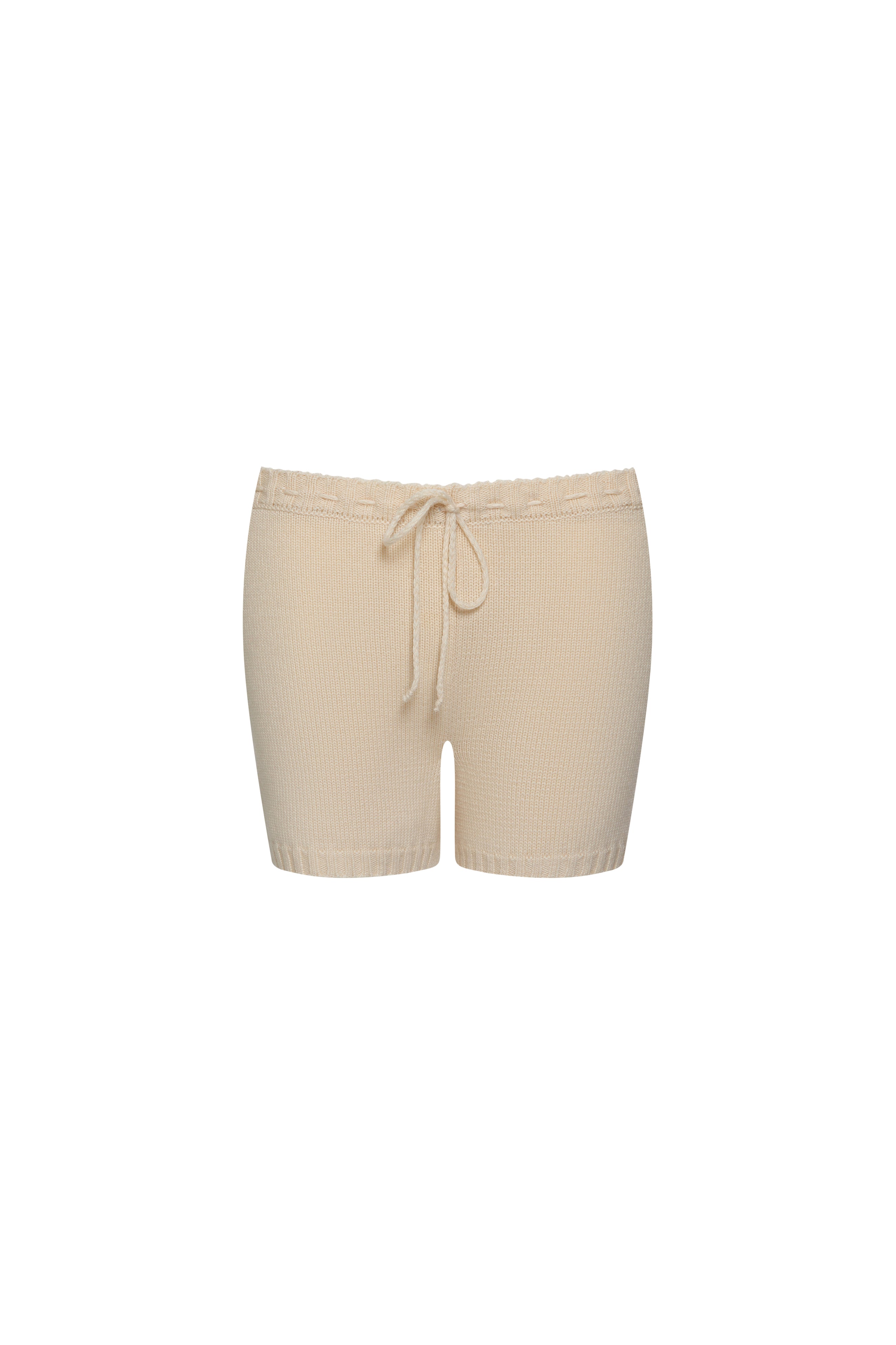 Knit merino white shorts