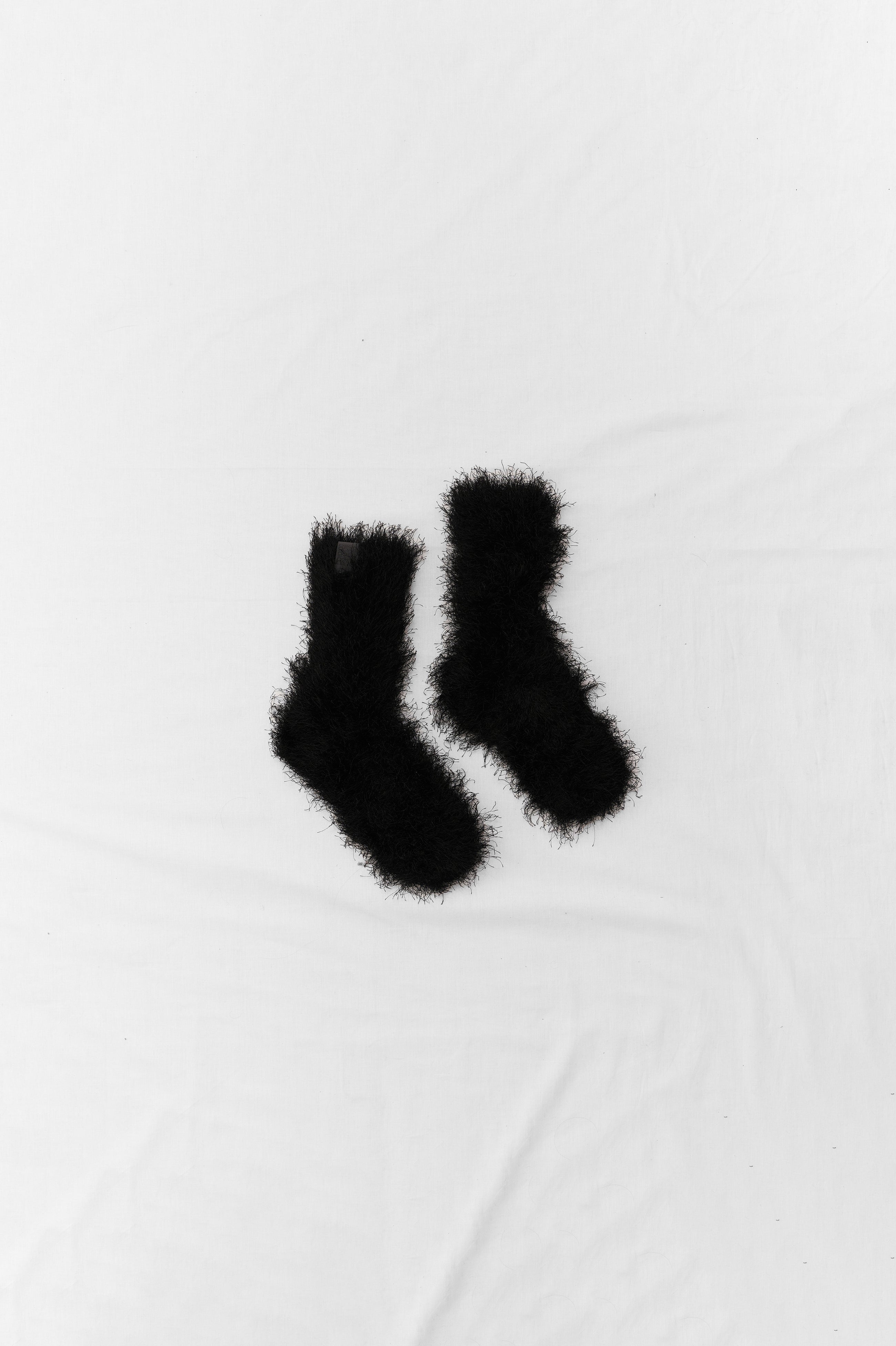 Fluffy socks black