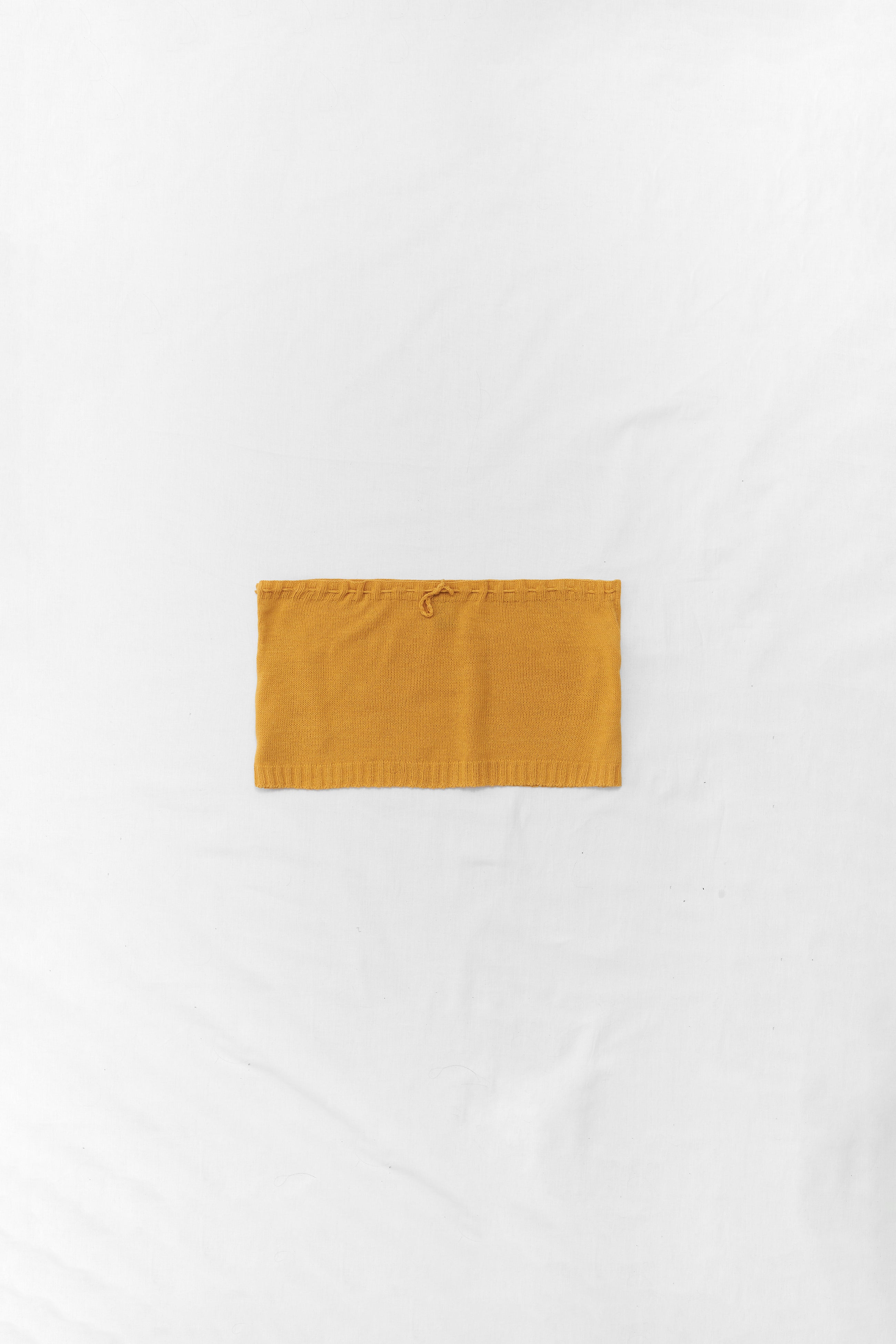 Knit orange mini skirt