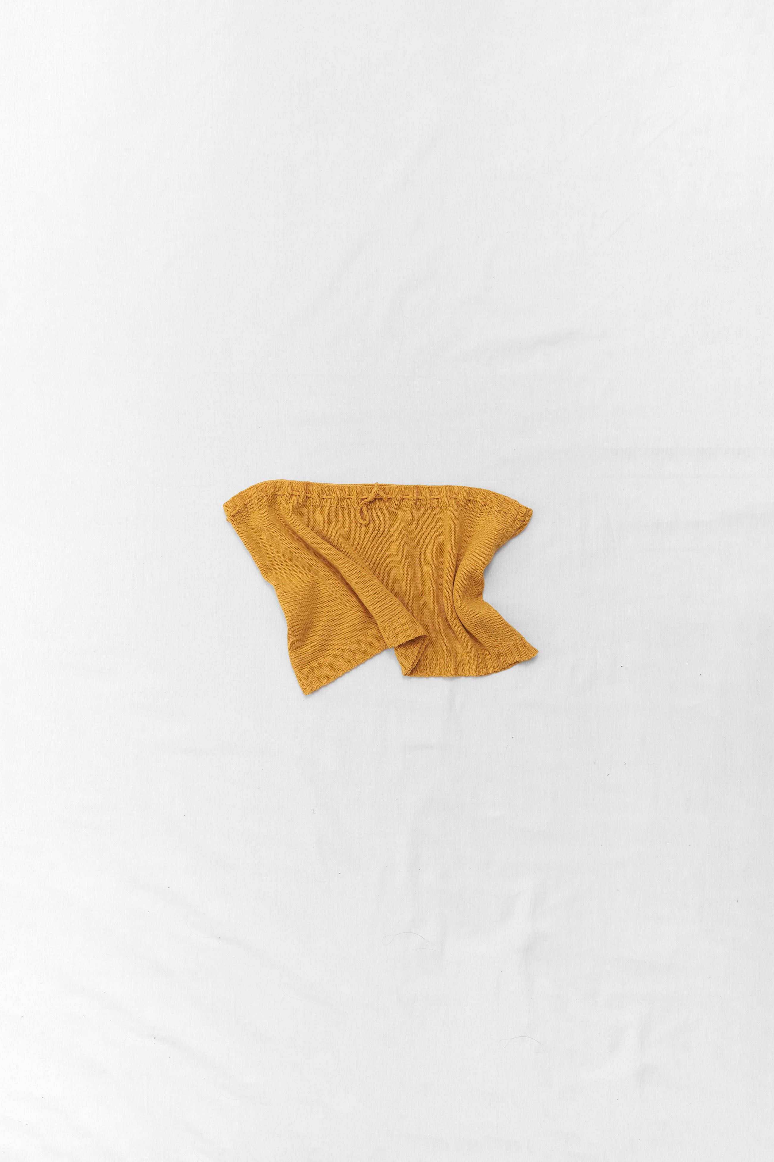 Knit orange mini skirt