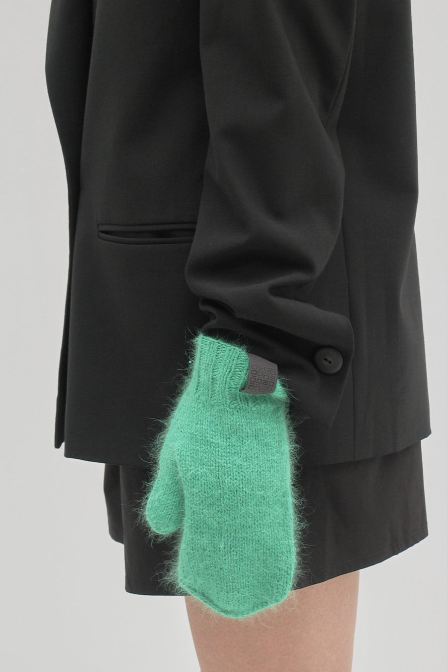 Angora green mittens