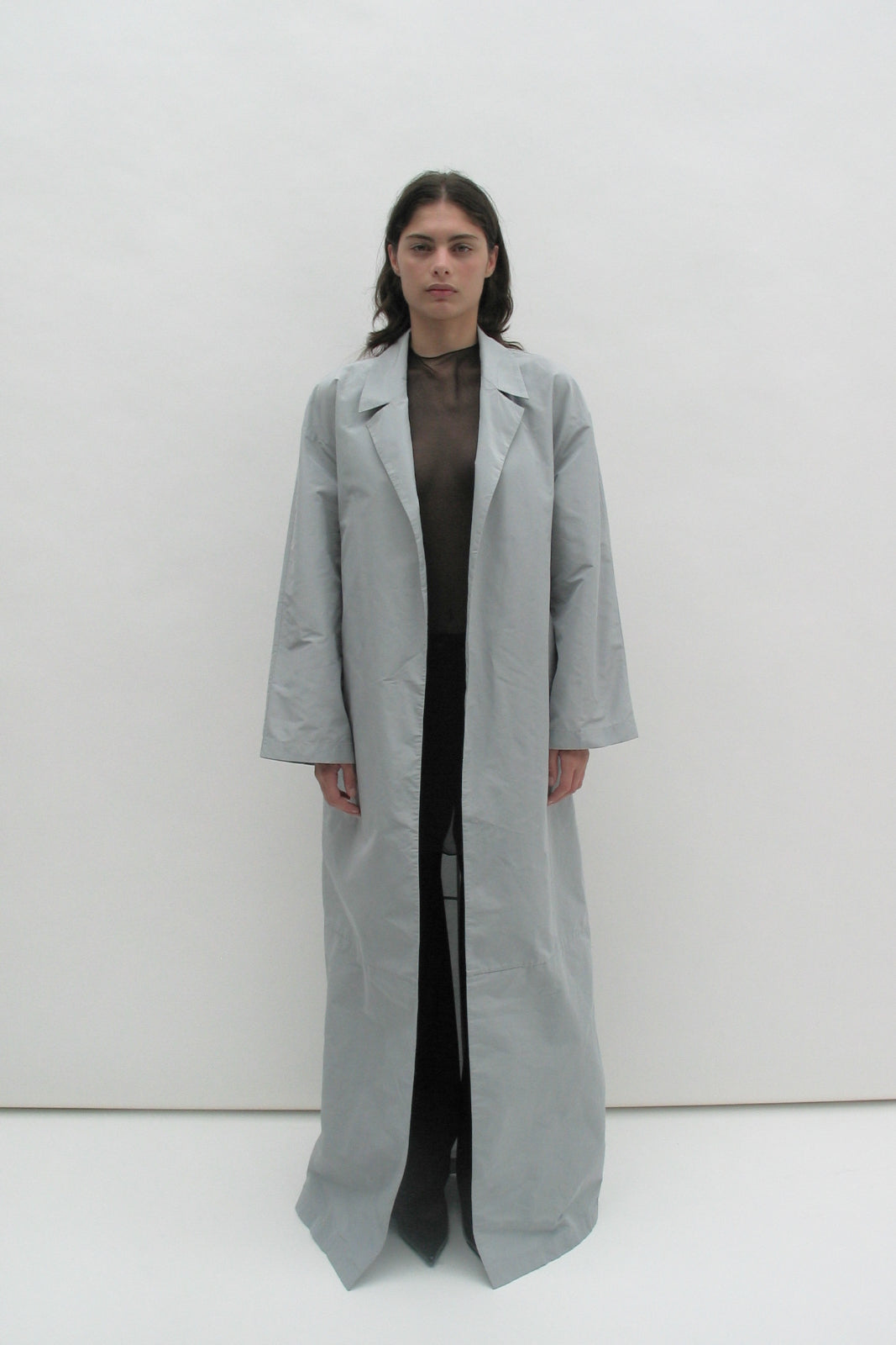 Silver-grey raincoat