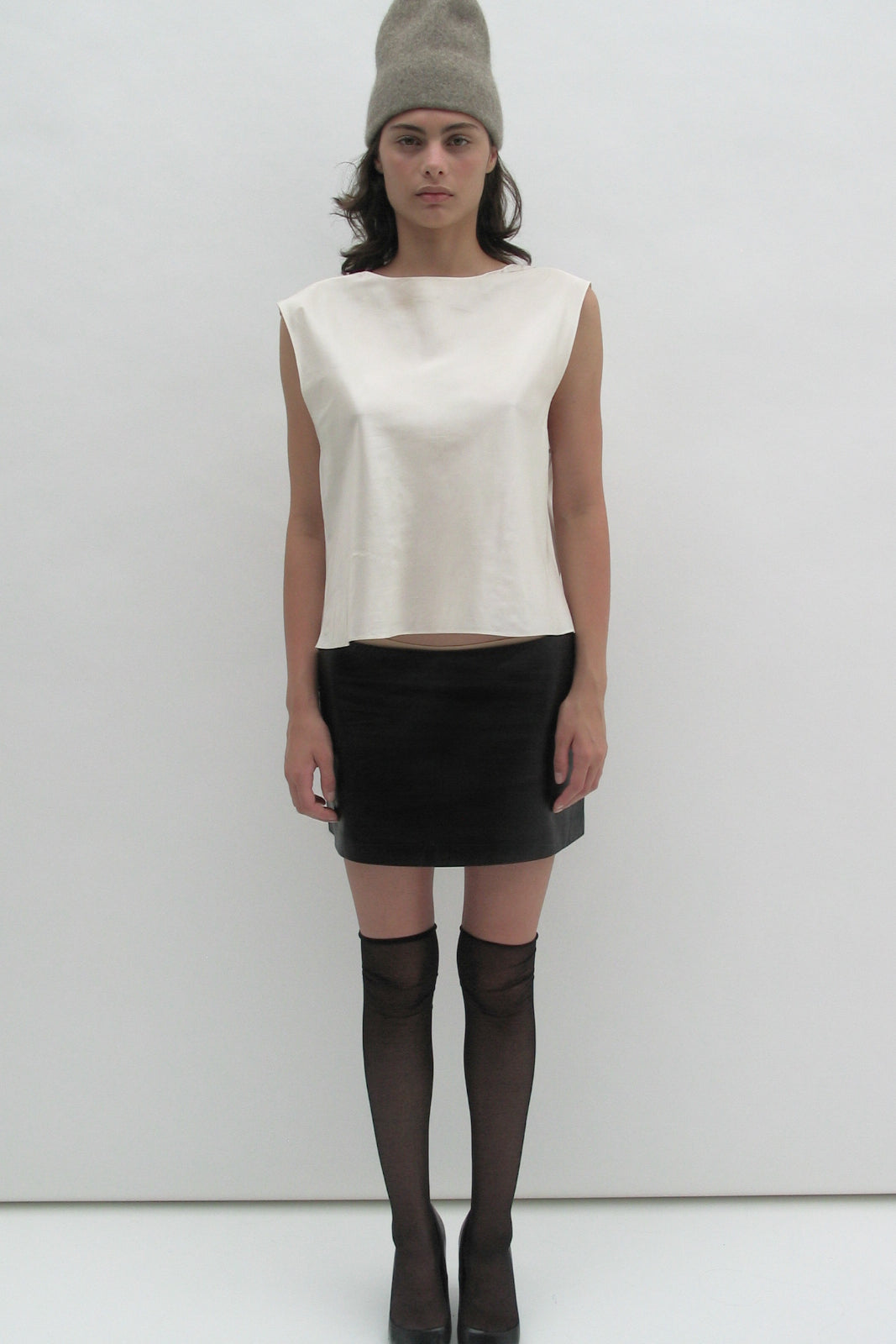 Yak beanie in muted brown wool