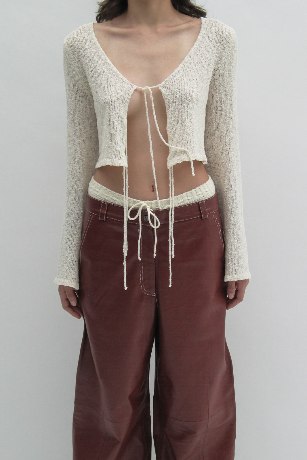 Knit merino white shorts