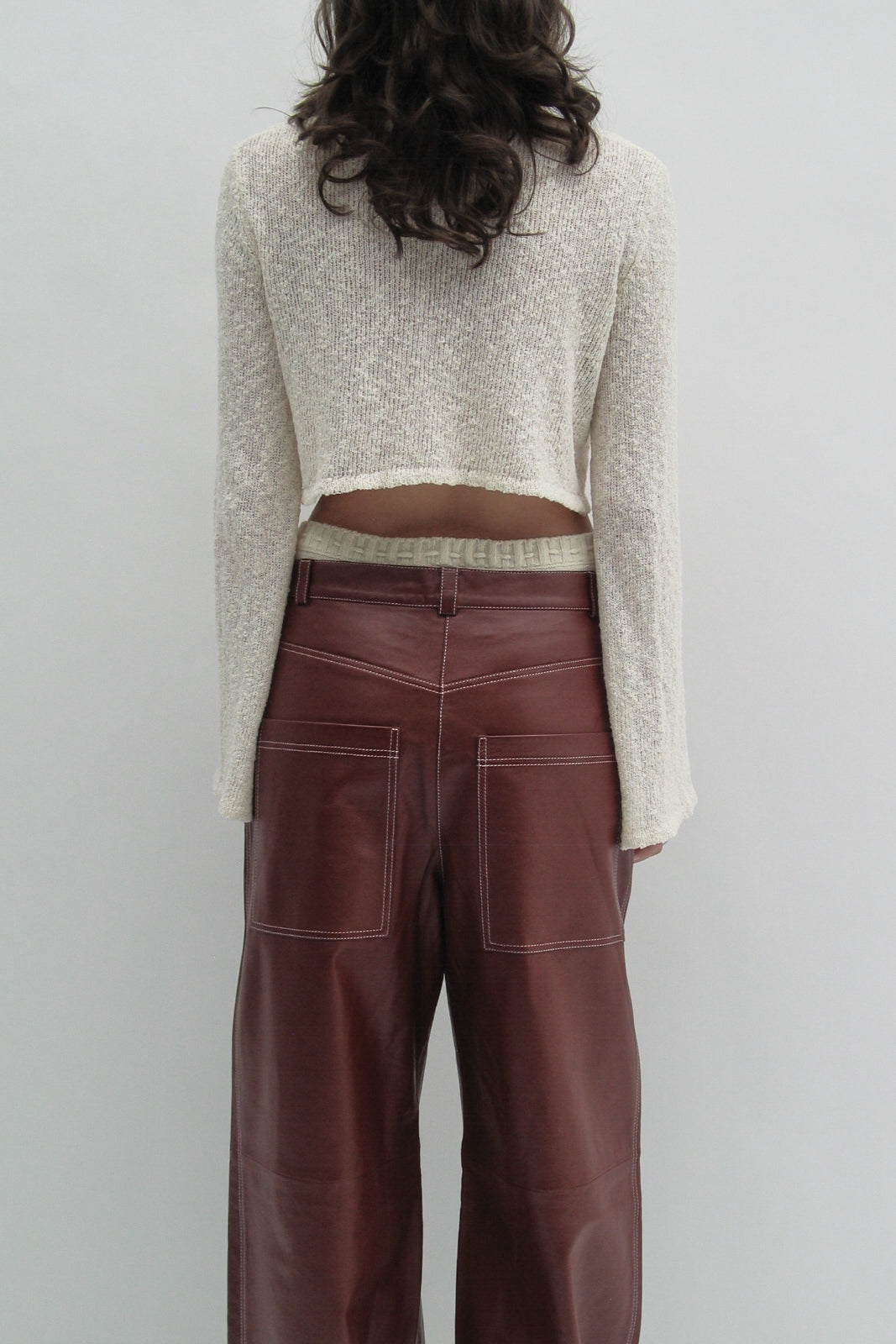 Knit merino white shorts