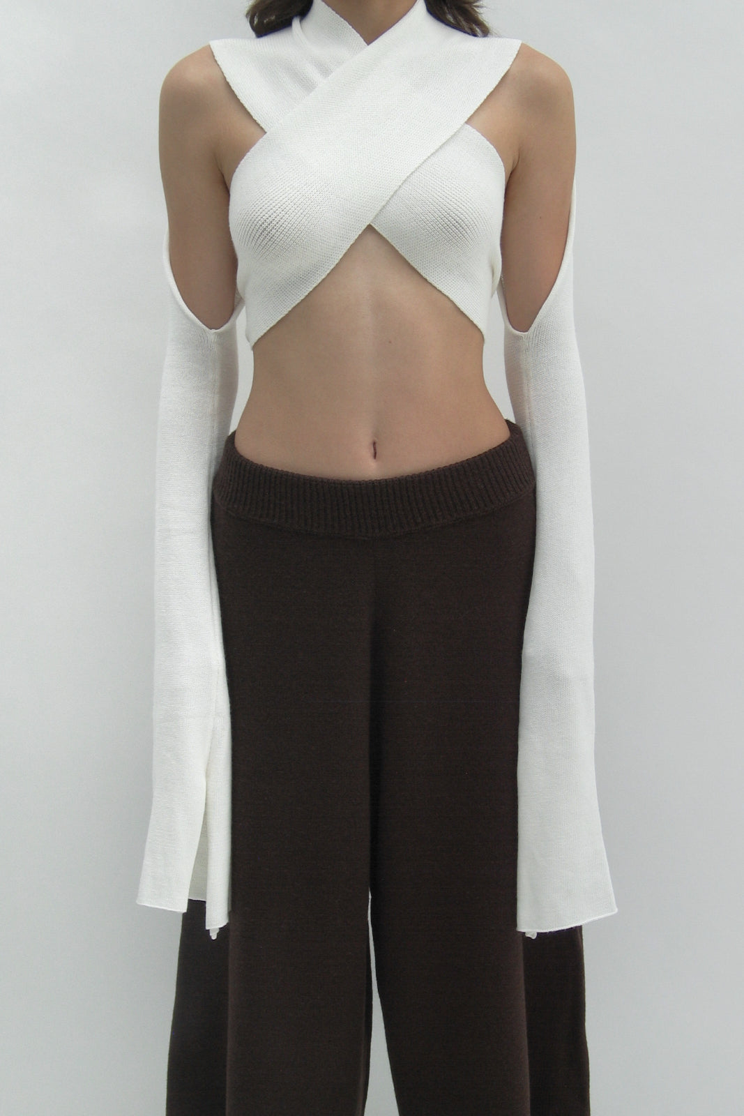 Crossover white straps top