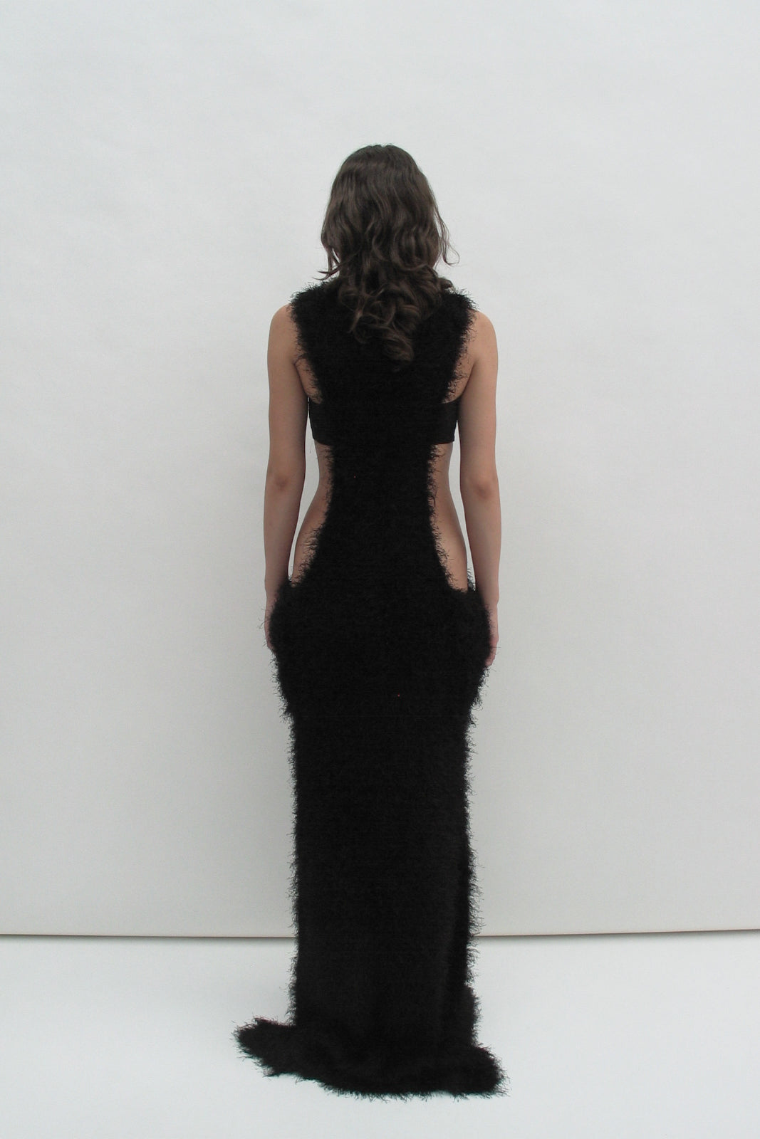 Fluffy cutout dress