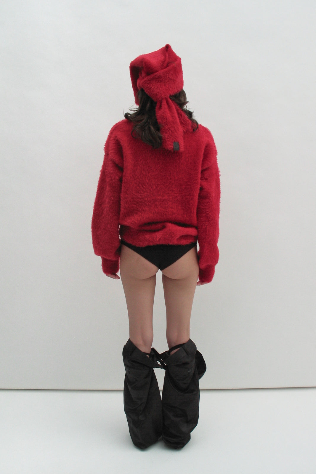 Fluffy red sweater