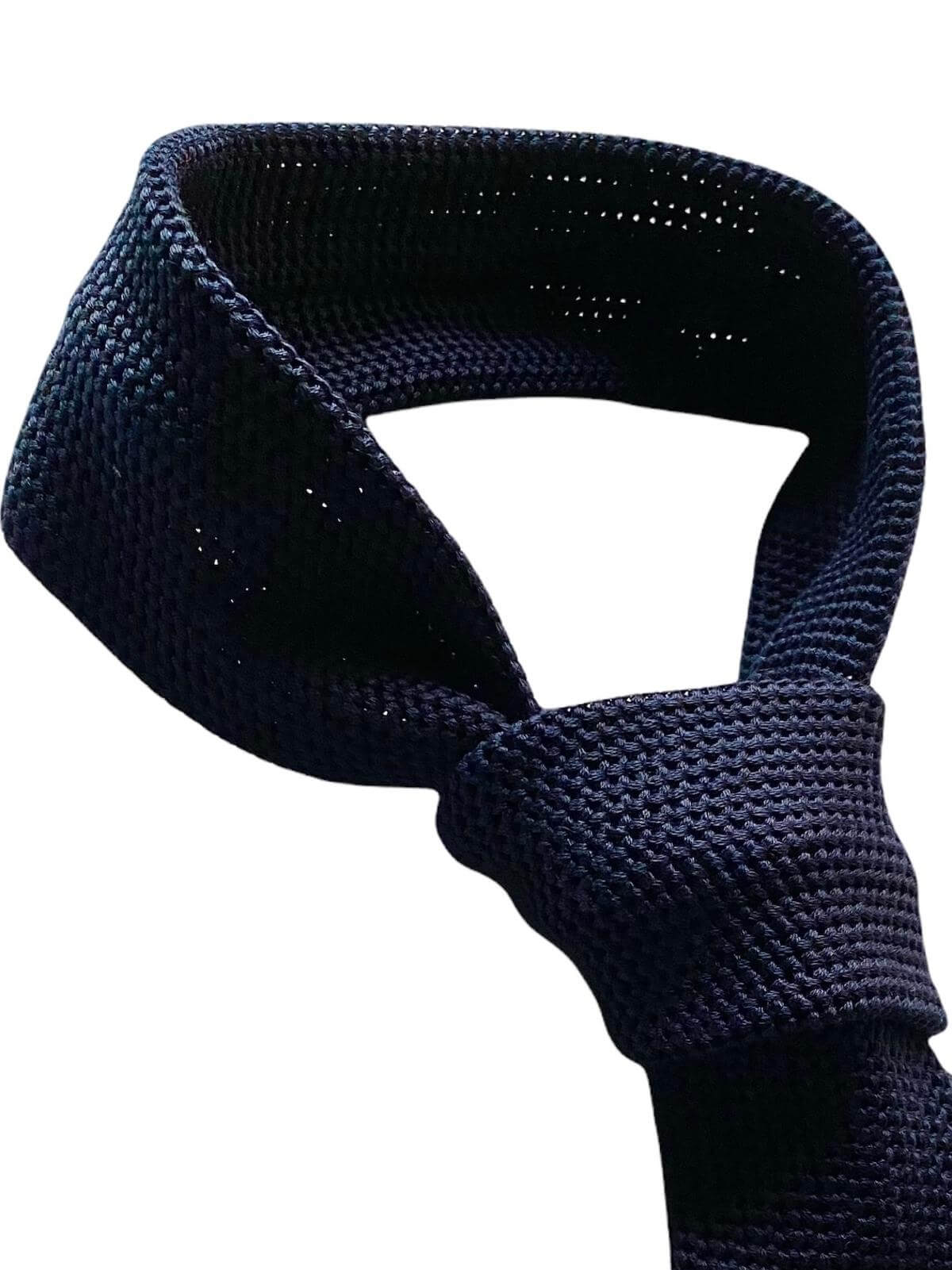 Navy blue tie-scarf