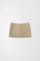 Beige Micro Suede Skirt