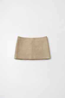 Beige Micro Suede Skirt