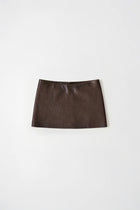 Dark Chocolate Micro Leather Skirt