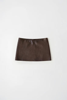 Dark Chocolate Micro Leather Skirt