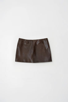 Dark Chocolate Micro Leather Skirt