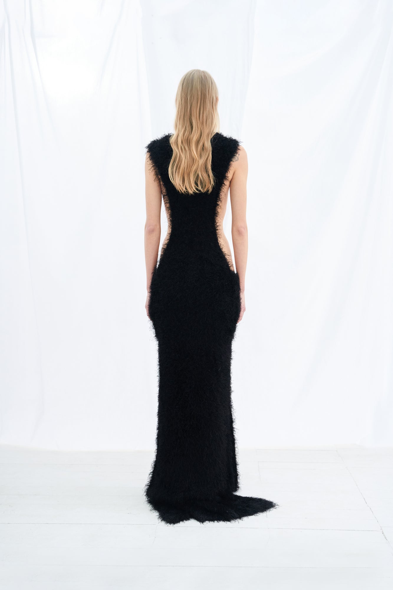 Fluffy cutout dress