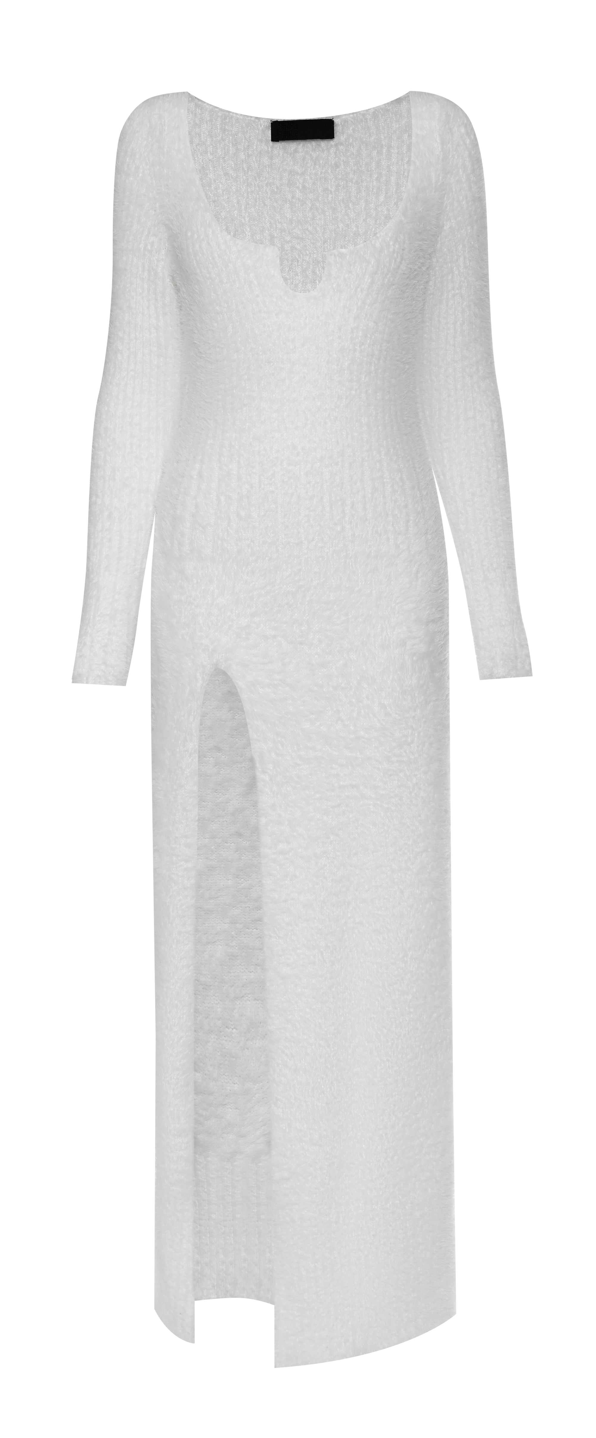 Fluffy white dress