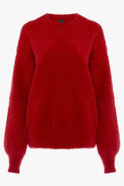 Pull rouge moelleux