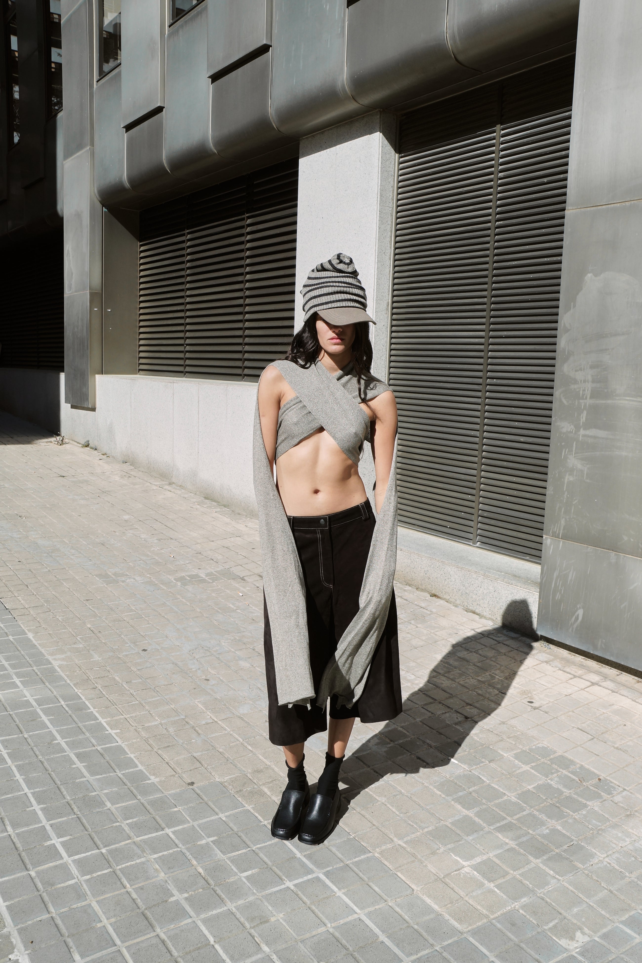 Khaki Crossover Top
