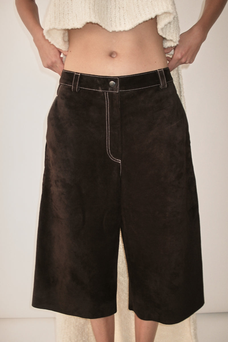 Dark Chocolate Suede Culottes