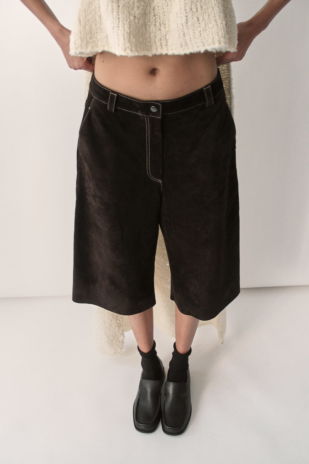 Dark Chocolate Suede Culottes