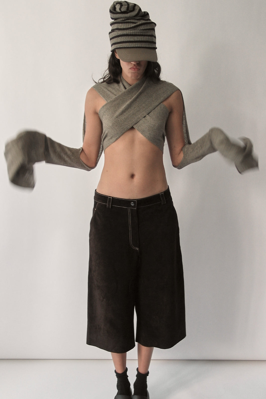 Khaki Crossover Top