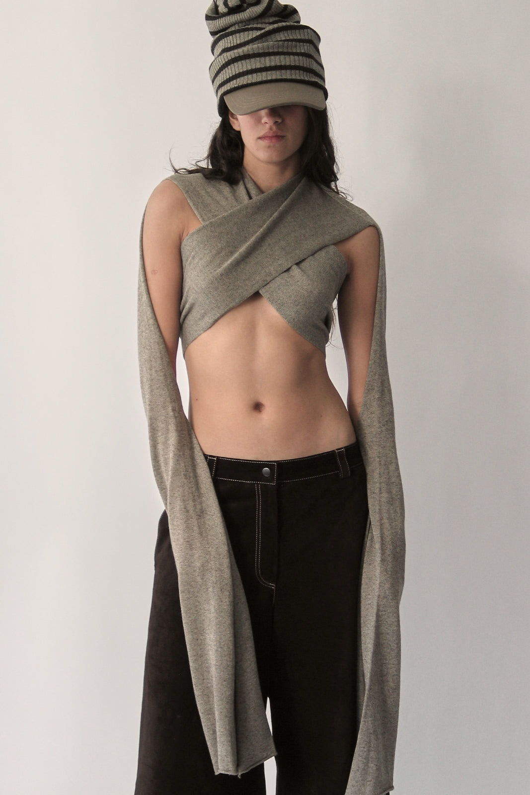 Khaki Crossover Top