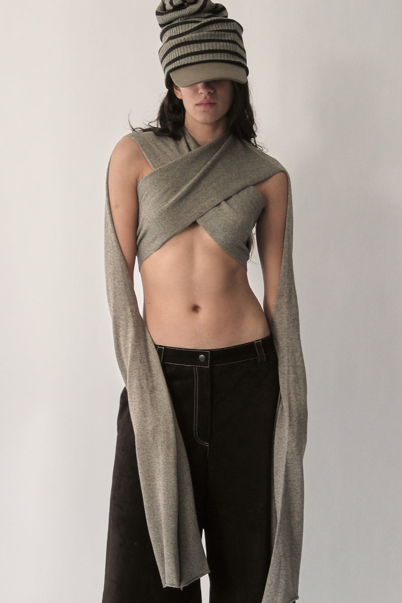 Khaki Crossover Top