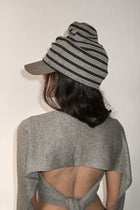Khaki Striped Beanie