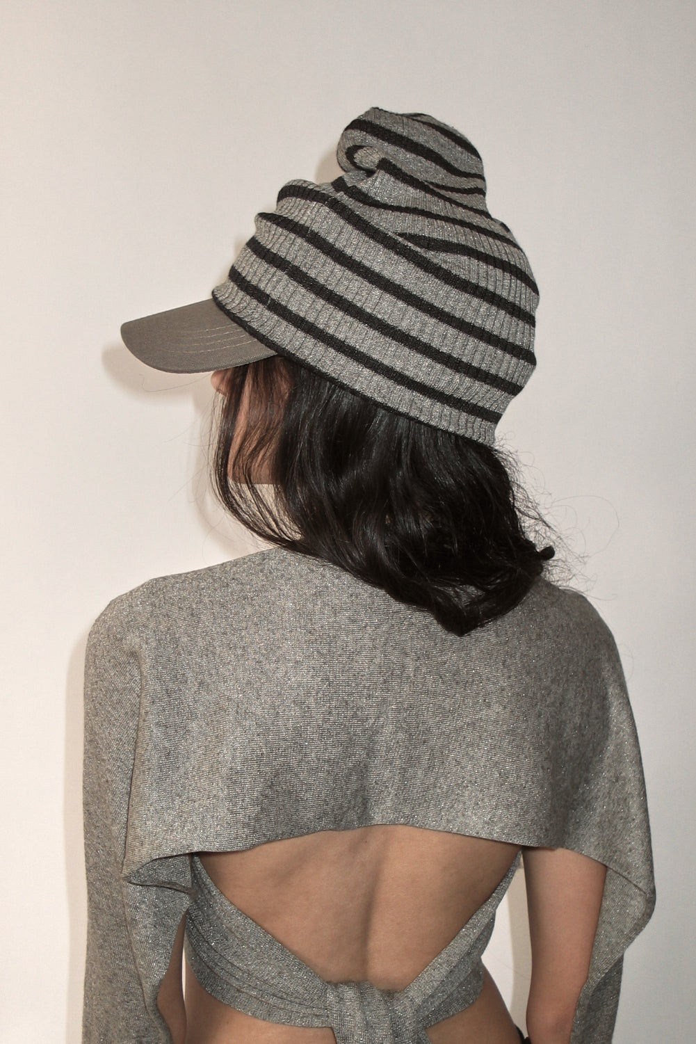 Khaki Striped Beanie