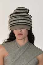 Khaki Striped Beanie
