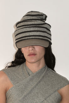 Khaki Striped Beanie
