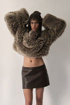 Dark Chocolate Micro Leather Skirt