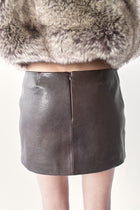 Dark Chocolate Micro Leather Skirt