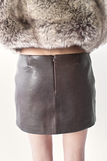 Dark Chocolate Micro Leather Skirt