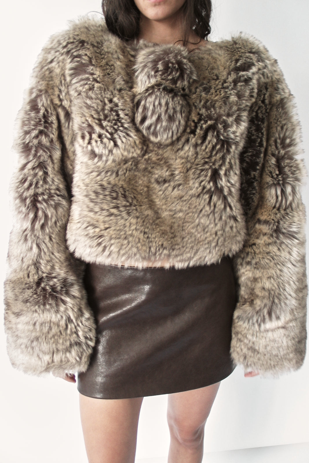 Dark Chocolate Micro Leather Skirt