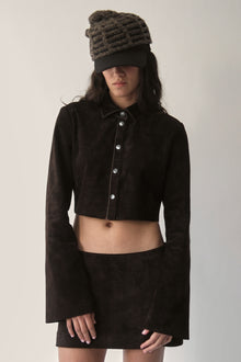 Dark Chocolate Micro Suede Skirt