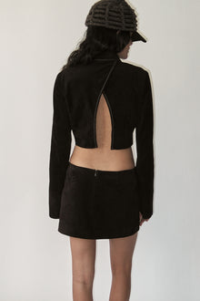 Dark Chocolate Micro Suede Skirt