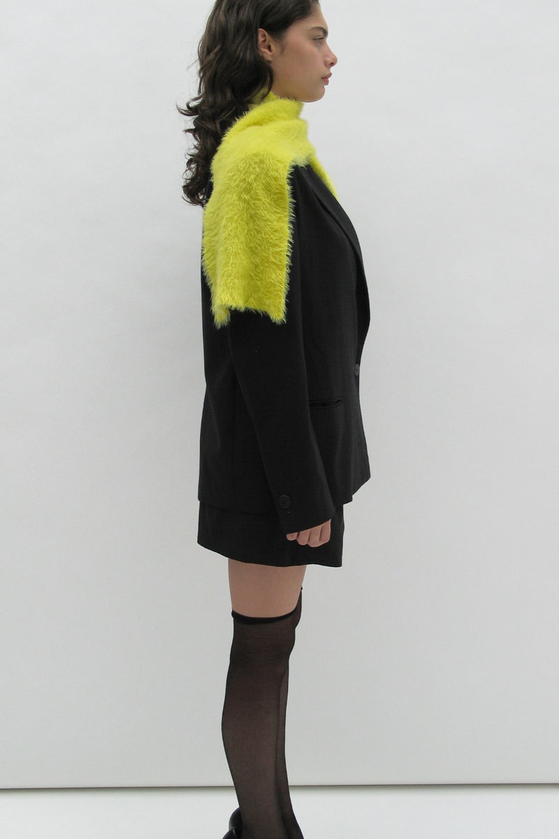 Fluffy yellow scarf