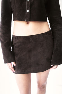 Dark Chocolate Micro Suede Skirt