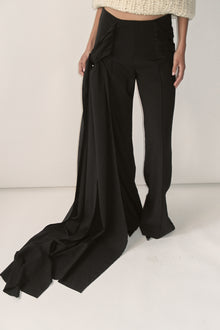 Black Wrap-Tie Pants