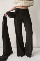 Black Wrap-Tie Pants