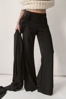 Black Wrap-Tie Pants