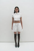 White cotton shorts