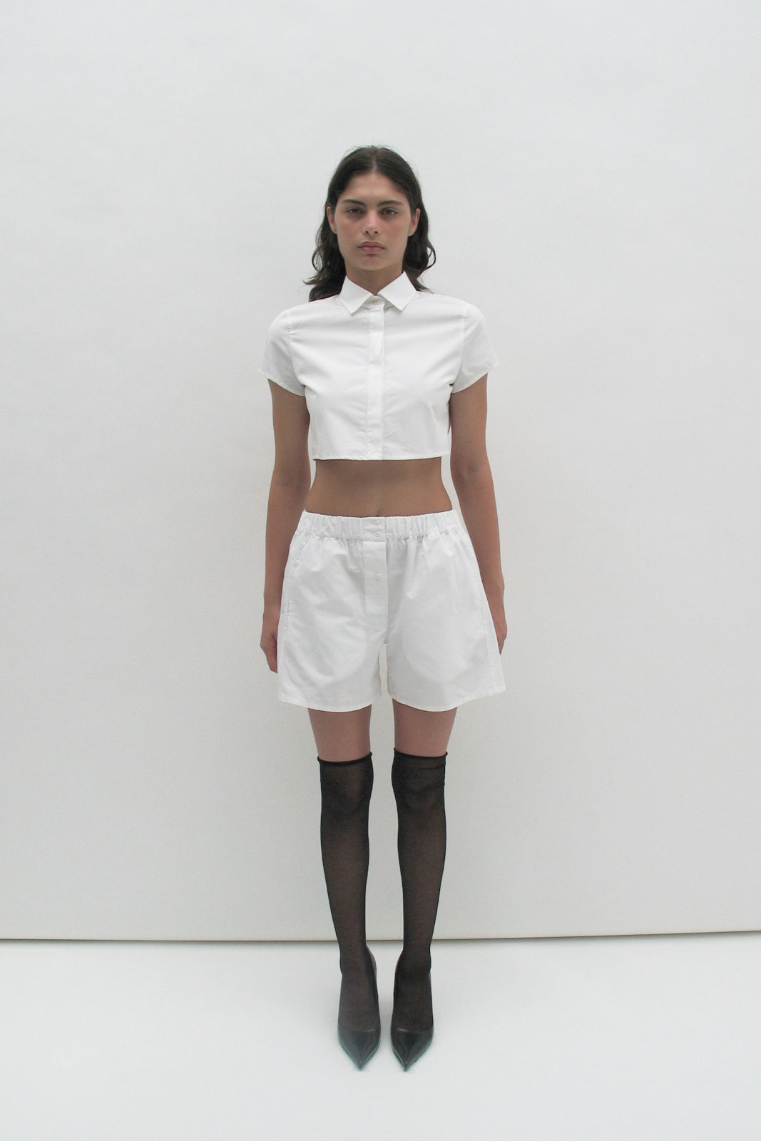 White cotton shorts