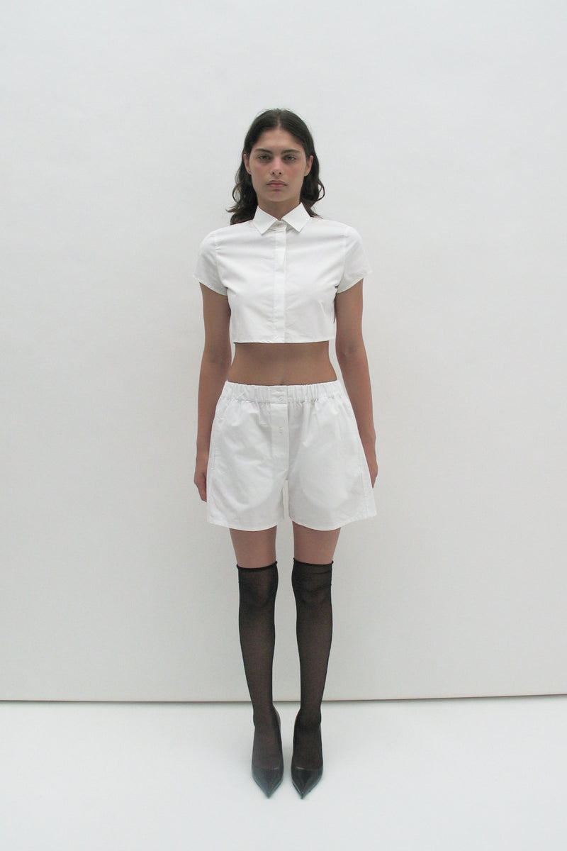 White cotton shorts