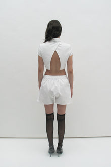 White cotton shorts